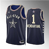 Men's 2024 All-Star #1 Victor Wembanyama Navy Stitched Basketball Jersey,baseball caps,new era cap wholesale,wholesale hats